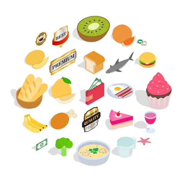 Grocery shop icons set, isometric style — Stock Vector