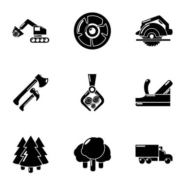 Ormansızlaşma Icons set, basit tarzı
