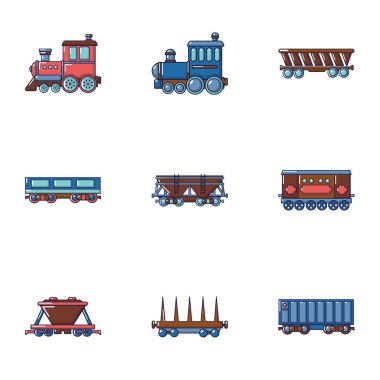 Navlun araba simgeler ayarla, stil düz