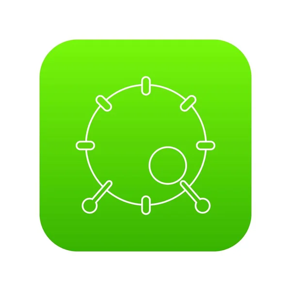Trumma ikonen gröna vektor — Stock vektor