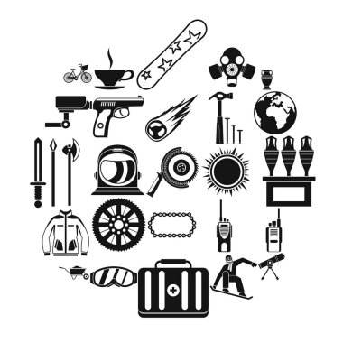 Başlığın Icons set, basit tarzı