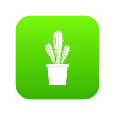 Kaktüs çiçek pot simgesi dijital yeşil