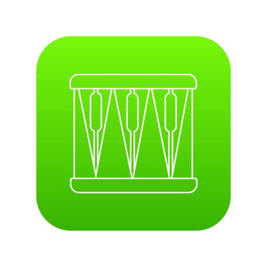 Bas davul yeşil simge vektör