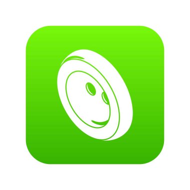 Moda giysiler yeşil simge vektör düğme