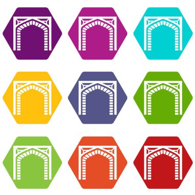 9 vektör kapısı Icons set