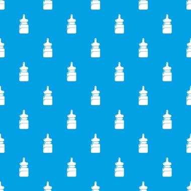 Bebek şişe desen vektör kesintisiz mavi herhangi bir kullanım için tekrar