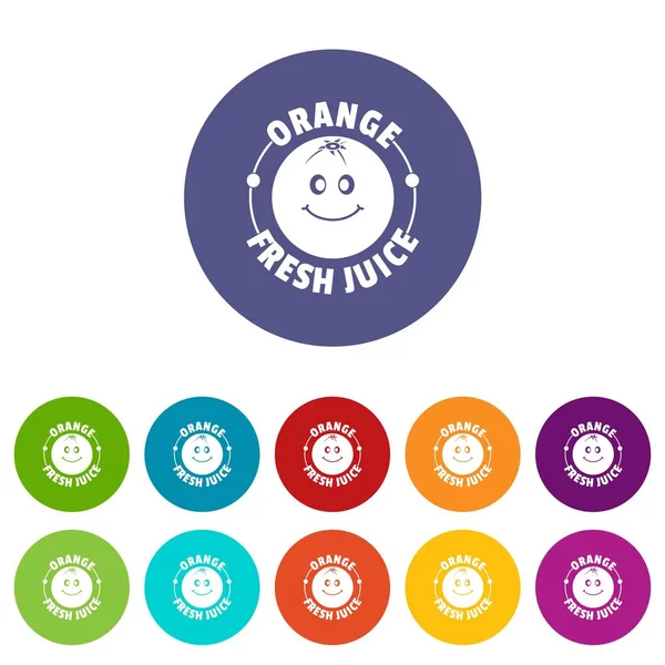 Icone succo d'arancia set colore vettoriale — Vettoriale Stock