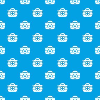 İlk yardım kiti desen vektör kesintisiz mavi