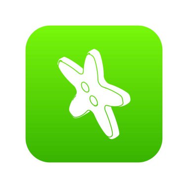 Yıldız elbise düğme simgesi yeşil vektör