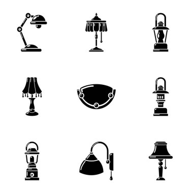 Duvar ışık Icons set, basit tarzı