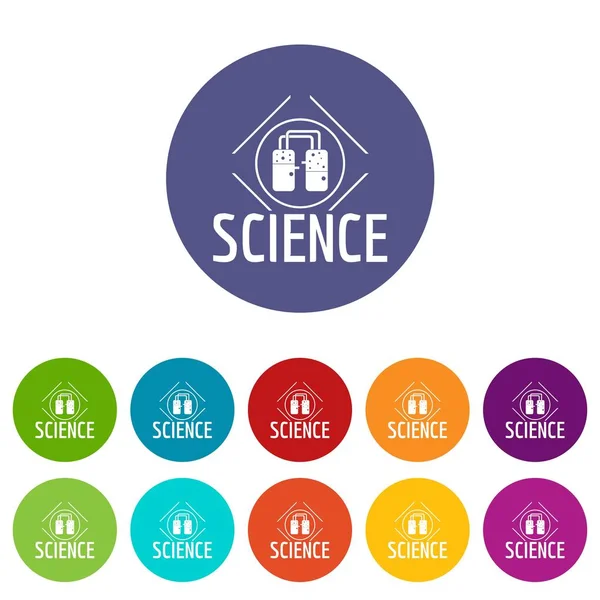 Le icone del centro dell'esperimento impostano il colore vettoriale — Vettoriale Stock