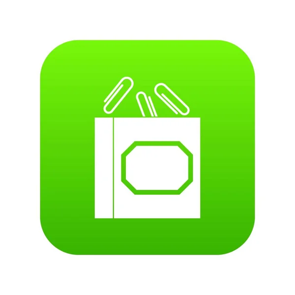Paperclips vak pictogram digitale groen — Stockvector