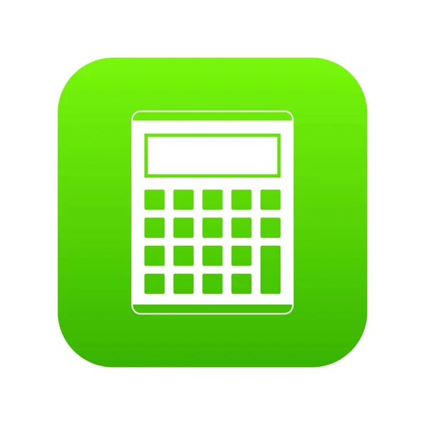 Office, school electronic calculator icon digital green — Stock Vector