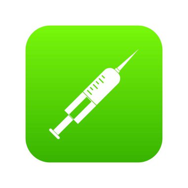 İğne simgesi dijital yeşil ile şırınga