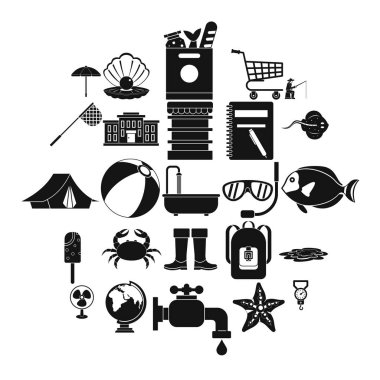 Karides Icons set, basit tarzı