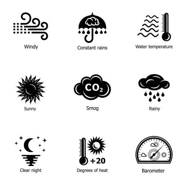 Bağlam Icons set, basit tarzı