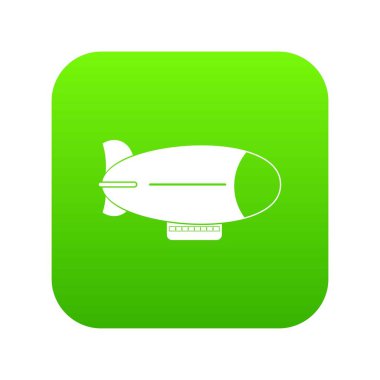 Retro zeplin simgesi dijital yeşil