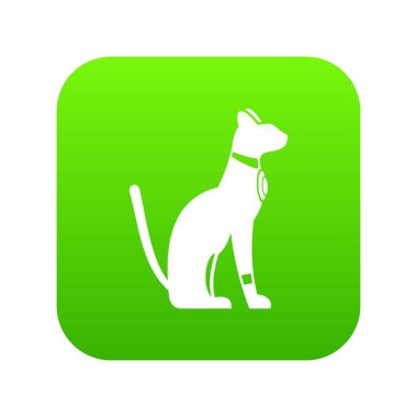 Mısır kedi simgesi dijital yeşil