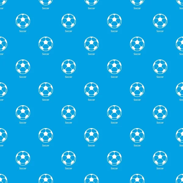 サッカー ボール パターン ベクトル シームレスな青 — ストックベクタ