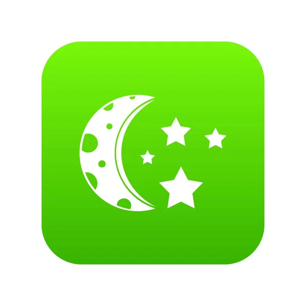 Starry night icon digital green — Stock Vector