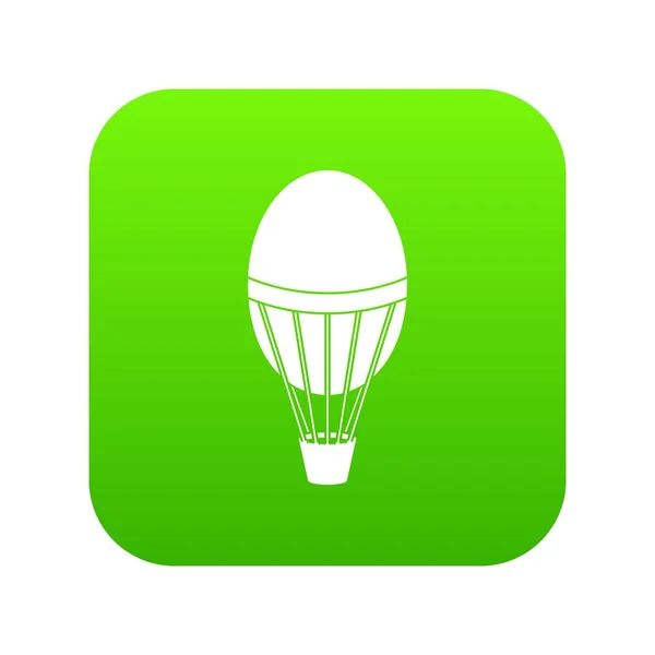 Globo de aire caliente icono digital verde — Vector de stock