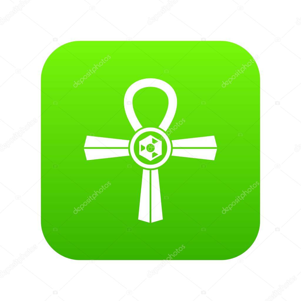 Egypt Ankh symbol icon digital green