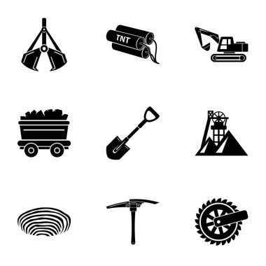 Taş Icons set, basit tarzı işlenmesi