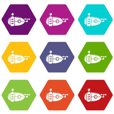 9 vektör denizaltı Donanma Icons set