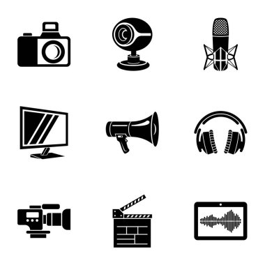 Video klip Icons set, basit tarzı