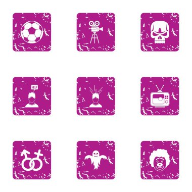 Sinema teknolojisi simgeler kümesi, grunge tarzı