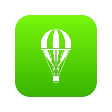 Çizgili sıcak hava balonu simgesini dijital yeşil