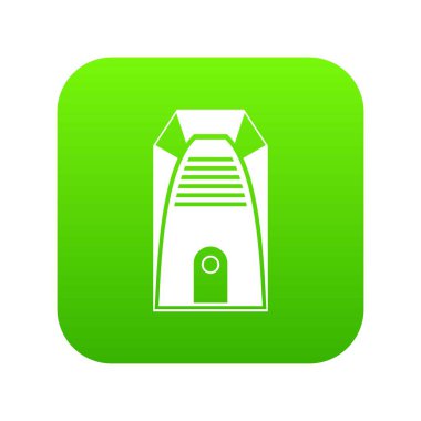 Modern elektrikli ev ısıtıcı simgesi dijital yeşil