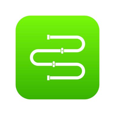 Isıtmalı havlu demiryolu simgesi dijital yeşil beyaz vektör illüstrasyon izole herhangi bir tasarım için