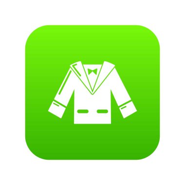 Düğün Damat takım elbise yeşil simge vektör