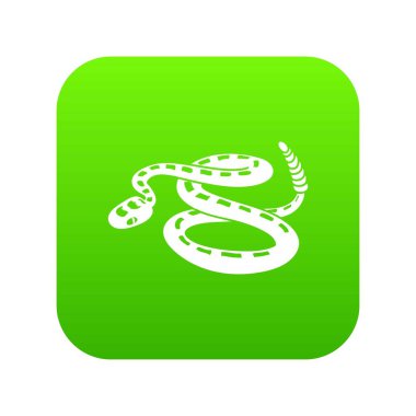 Çıngıraklı yılan yeşil simge vektör