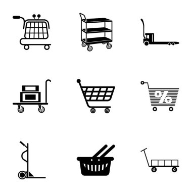 Ürünler Icons set, basit stil taşıma