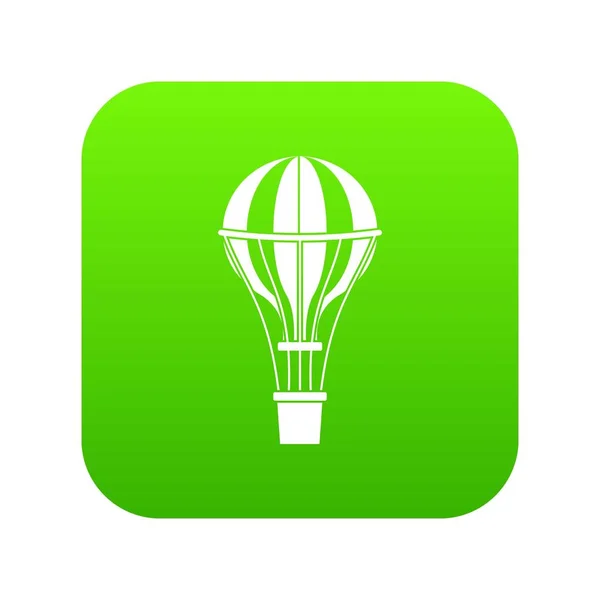 Ícone de viagem de balão de ar verde digital — Vetor de Stock