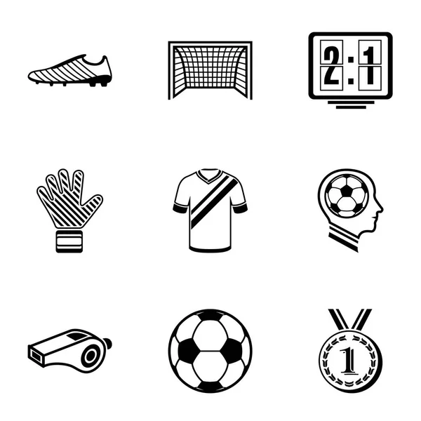 Juego de iconos de la semana de fútbol, estilo simple — Vector de stock