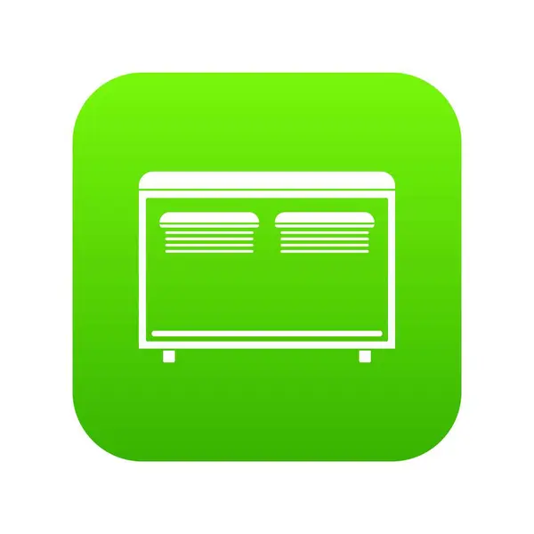 Apparatuur voor het verwarmen van pictogram digital Home groen — Stockvector