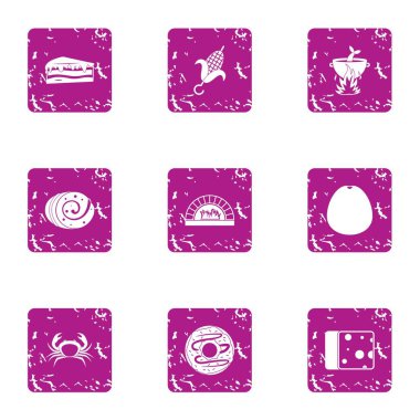 Hasat gıda simgeler kümesi, grunge tarzı