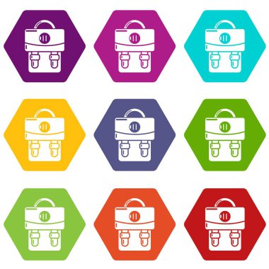 9 vektör sırt çantası Bagaj Icons set