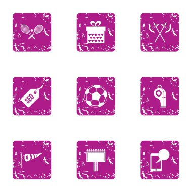 Kamp alanı simgeler kümesi, grunge tarzı