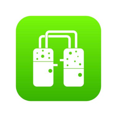 Tüpler simgesi dijital yeşil ile bağlı konteyner