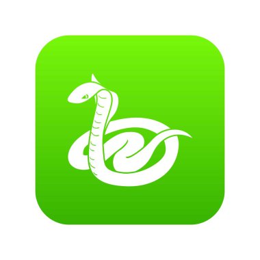 Kral kobra yeşil simge vektör