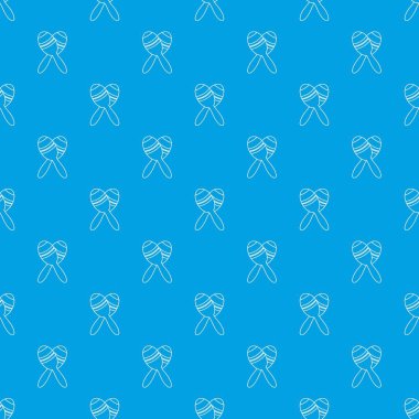 Meksika Marakas desen vektör kesintisiz mavi