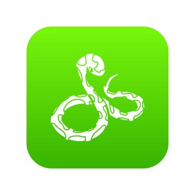 Boa yılanı yeşil simge vektör