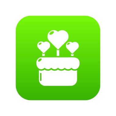 Düğün pastası yeşil simge vektör