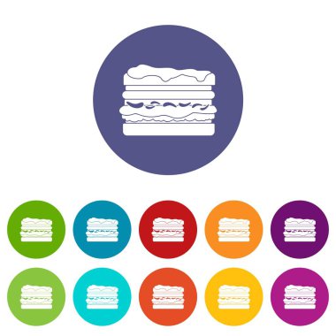 Burger simgeler vektör renk ayarla