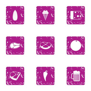 Hasat gıda simgeler kümesi, grunge tarzı