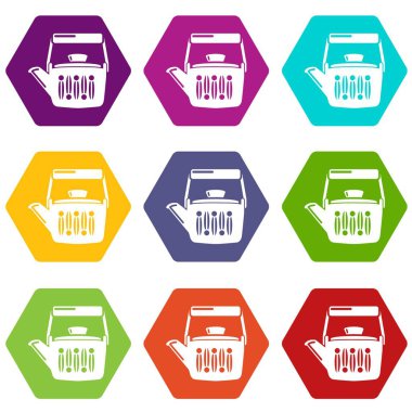 Çay saati simgeler 9 vektör ayarla